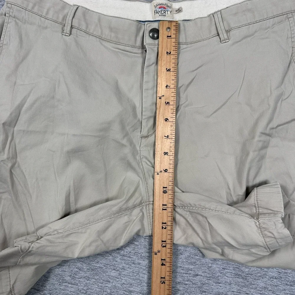 Faherty Island Life Chino Shorts Mens 38 Beige Organic Cotton Stretch Vacation